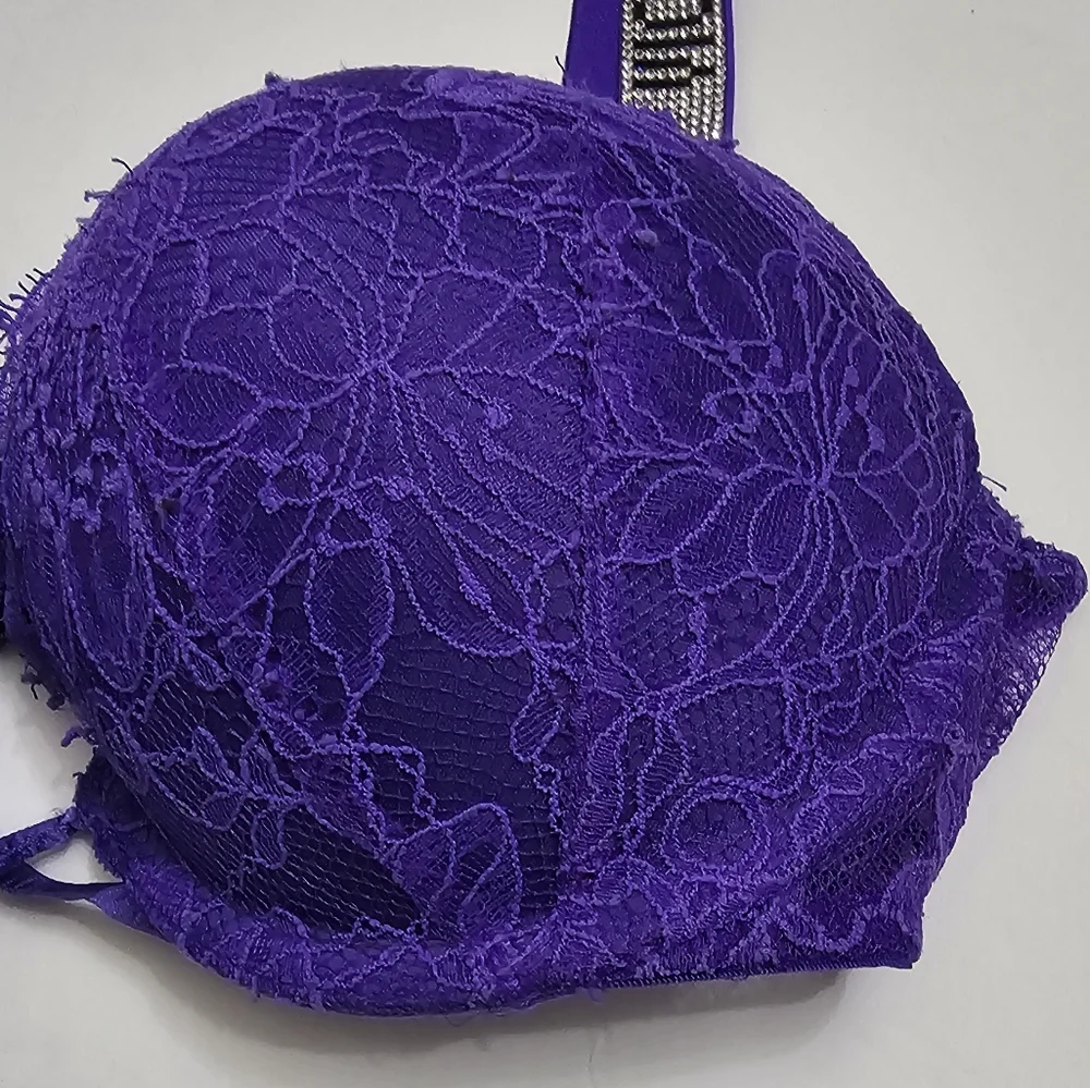 Victoria's Secret Bombshell Add 2 Cups Very Sexy Bling Spellout Strap PushUp Bra - Picture 3 of 10